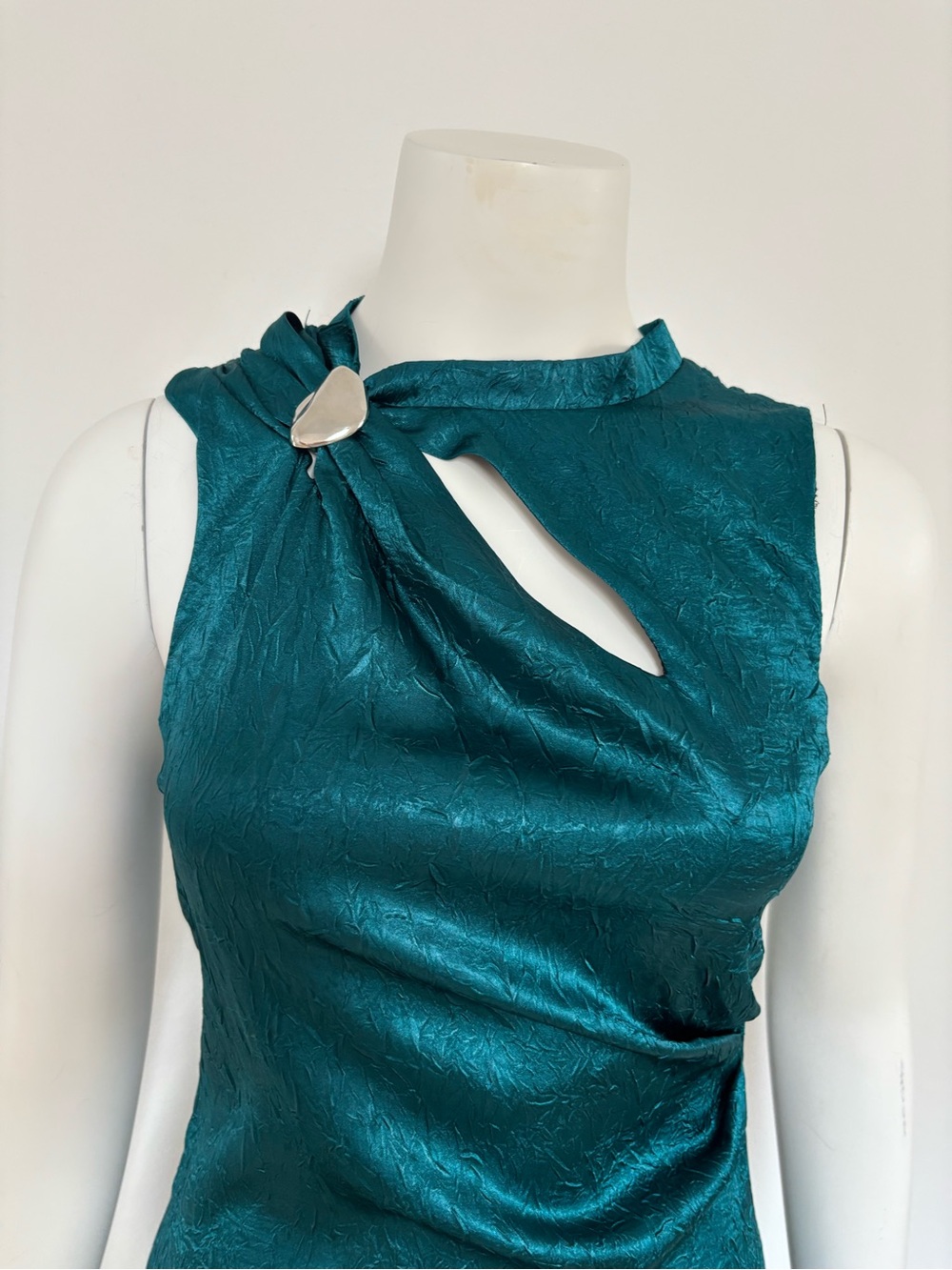 Zara Teal Sleeveless Maxi Dress with Shoulder Ring Detail - Picture 2 of 4